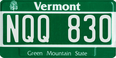 VT license plate NQQ830