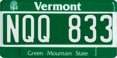 VT license plate NQQ833
