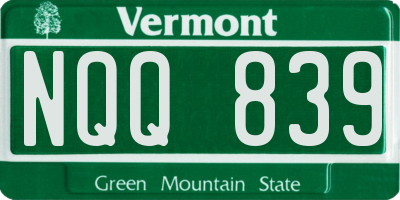 VT license plate NQQ839