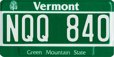 VT license plate NQQ840