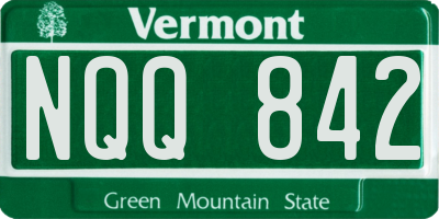 VT license plate NQQ842