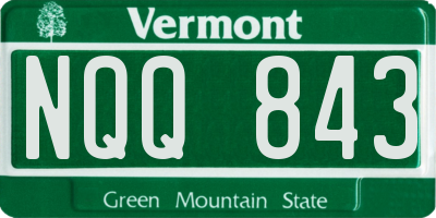 VT license plate NQQ843