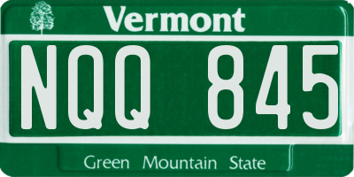 VT license plate NQQ845