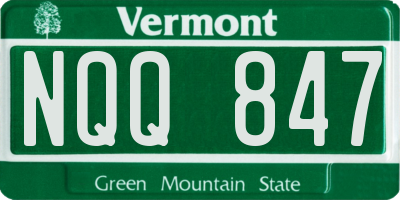 VT license plate NQQ847