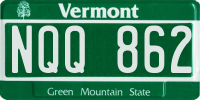 VT license plate NQQ862