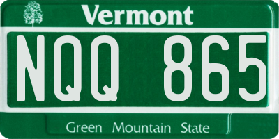 VT license plate NQQ865