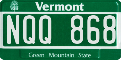 VT license plate NQQ868