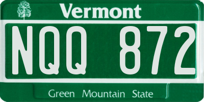 VT license plate NQQ872