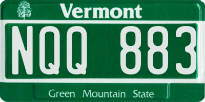 VT license plate NQQ883