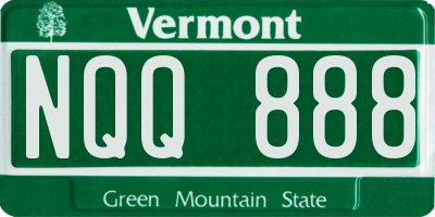 VT license plate NQQ888