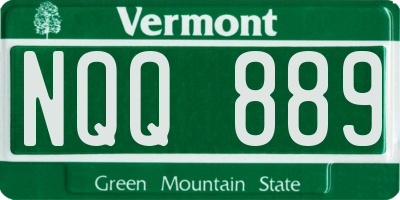 VT license plate NQQ889