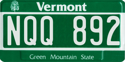 VT license plate NQQ892