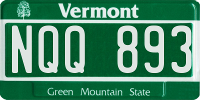 VT license plate NQQ893