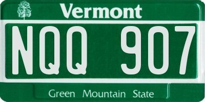 VT license plate NQQ907