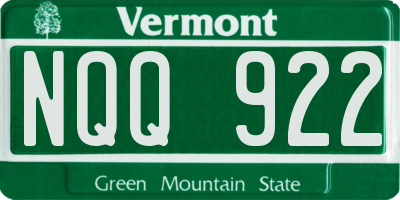 VT license plate NQQ922
