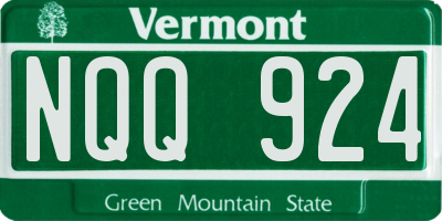 VT license plate NQQ924
