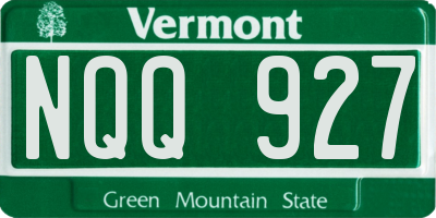 VT license plate NQQ927