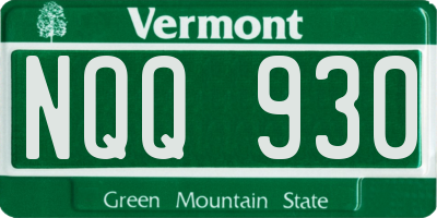 VT license plate NQQ930