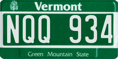 VT license plate NQQ934