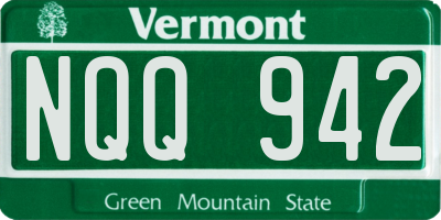 VT license plate NQQ942