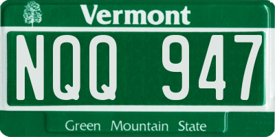 VT license plate NQQ947