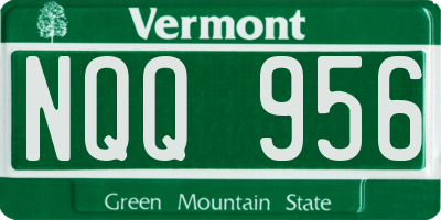 VT license plate NQQ956