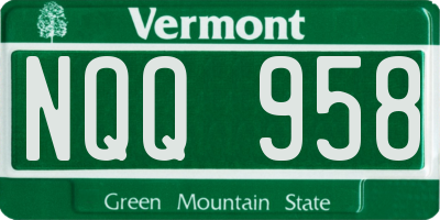 VT license plate NQQ958