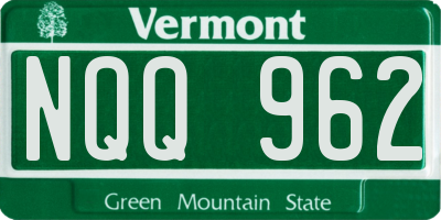 VT license plate NQQ962