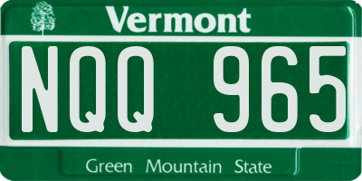 VT license plate NQQ965