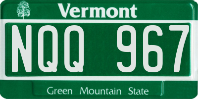 VT license plate NQQ967