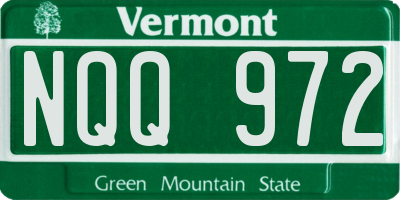 VT license plate NQQ972