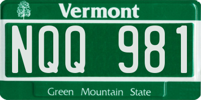 VT license plate NQQ981