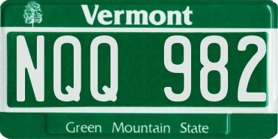 VT license plate NQQ982