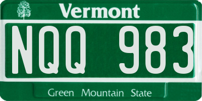 VT license plate NQQ983
