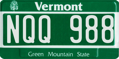VT license plate NQQ988