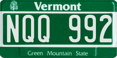 VT license plate NQQ992