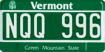 VT license plate NQQ996