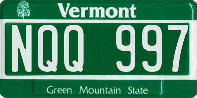 VT license plate NQQ997
