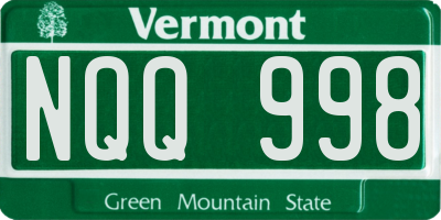 VT license plate NQQ998