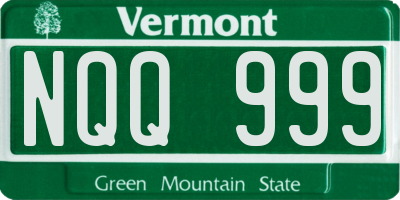 VT license plate NQQ999