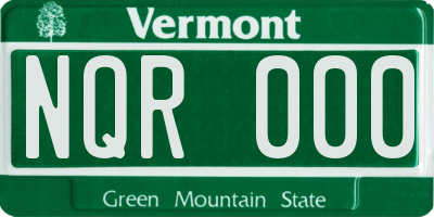 VT license plate NQR000