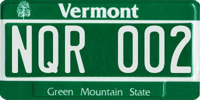 VT license plate NQR002