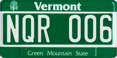 VT license plate NQR006