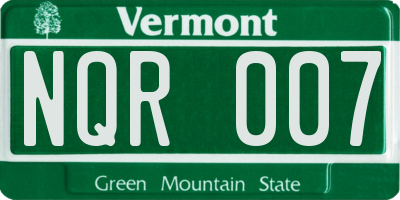 VT license plate NQR007