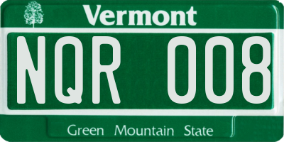 VT license plate NQR008