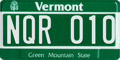 VT license plate NQR010