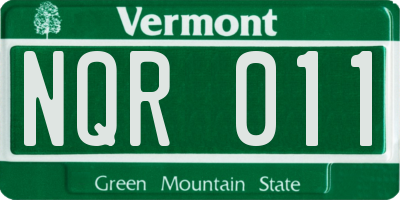 VT license plate NQR011