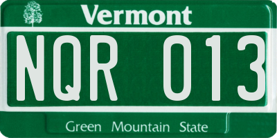 VT license plate NQR013