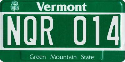 VT license plate NQR014
