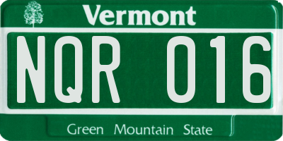 VT license plate NQR016